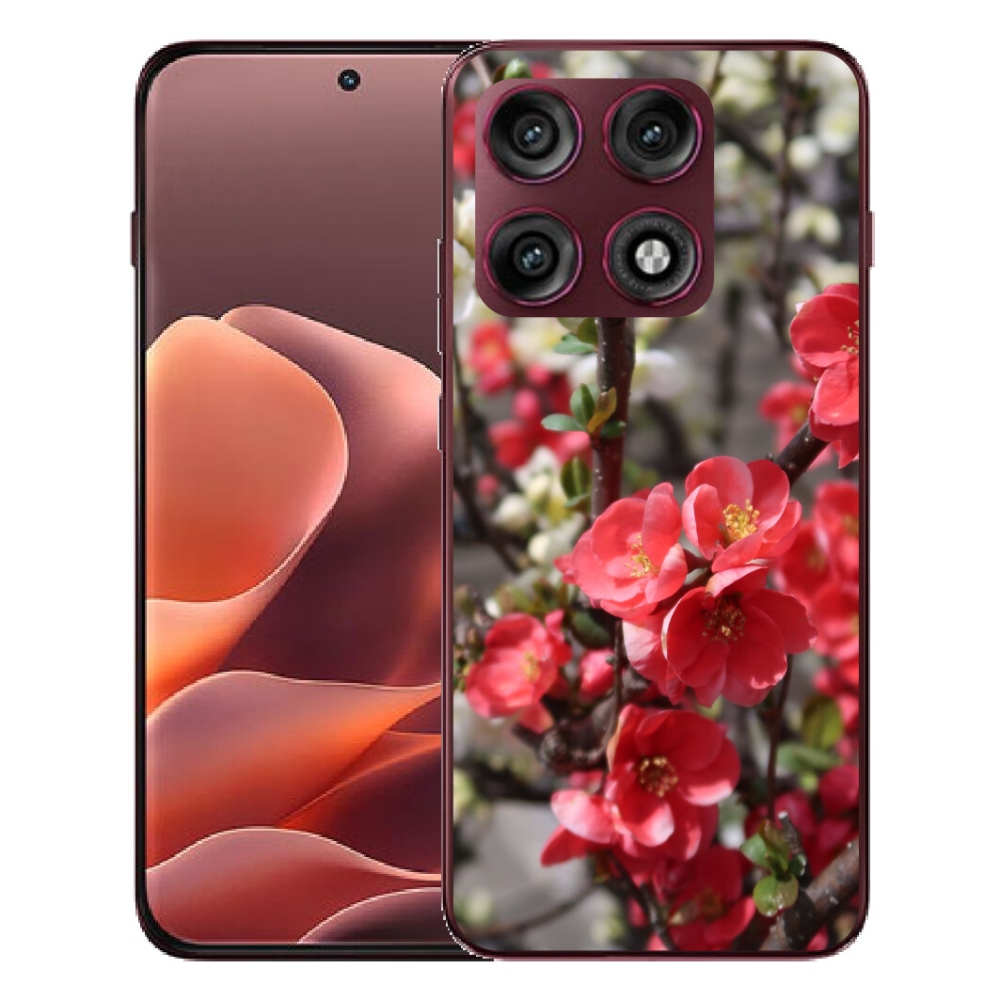 Gélový kryt mmCase na Motorola Edge 70 Pro - červené kvety