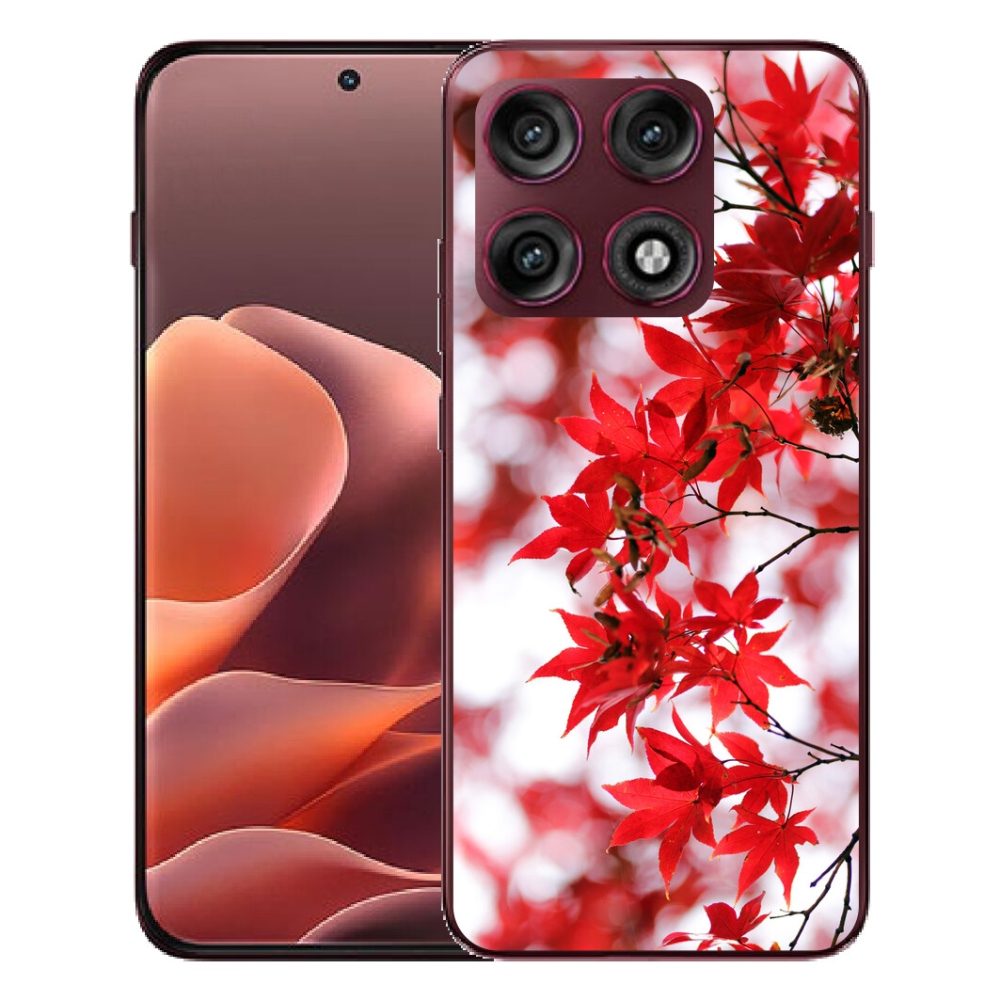 Gélový kryt mmCase na Motorola Edge 70 Pro - červené listy