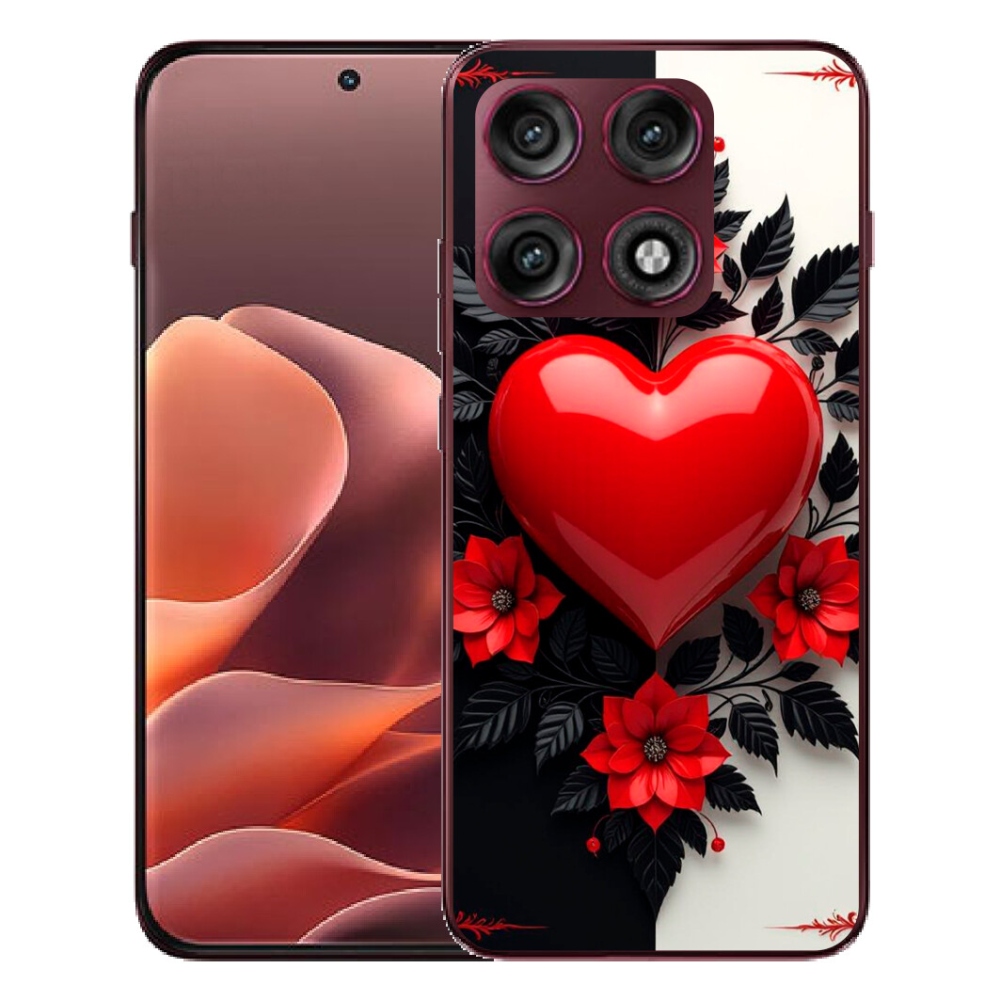 Gélový kryt mmCase na Motorola Edge 70 Pro - červené srdce