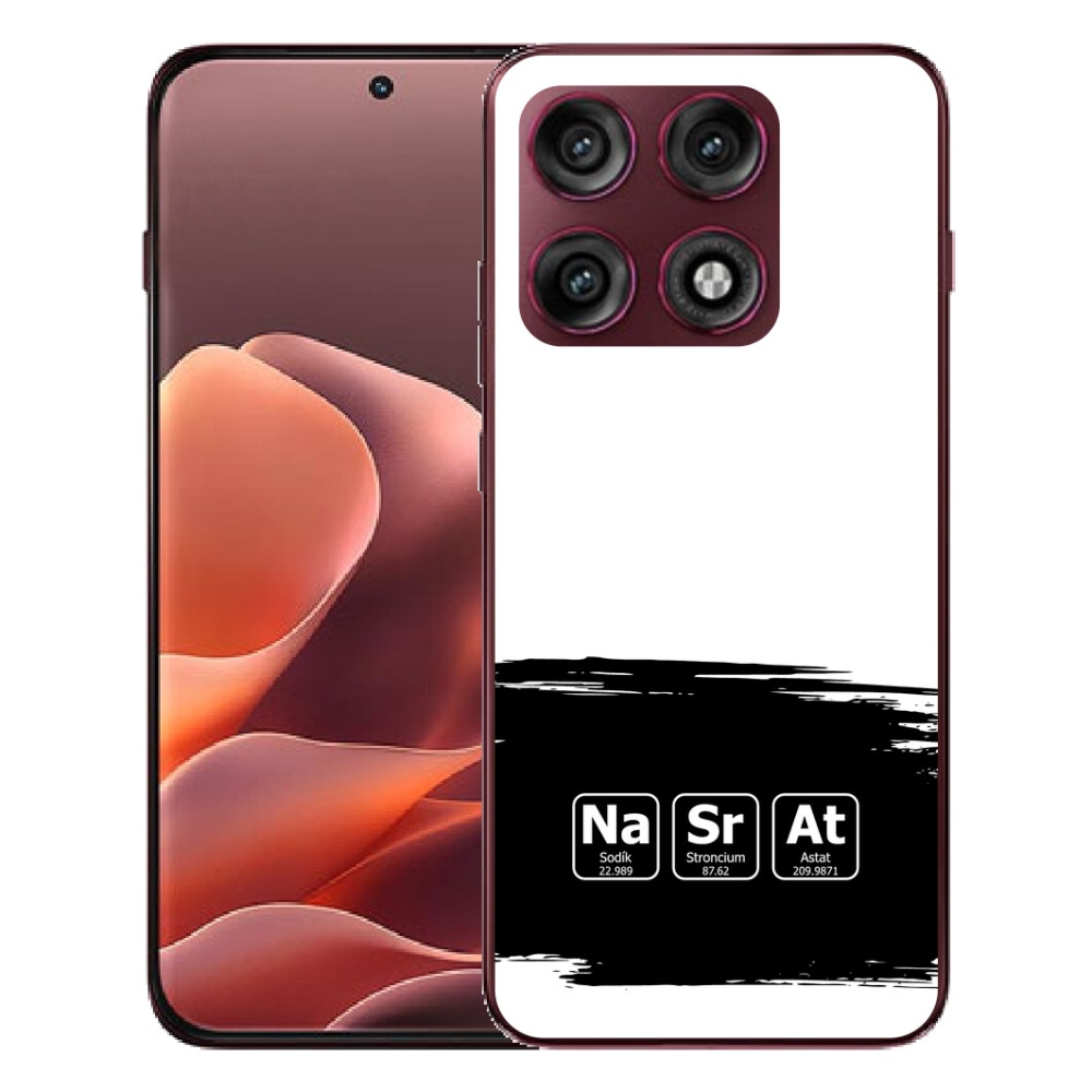 Gélový kryt mmCase na Motorola Edge 70 Pro - chemické prvky čiernobiele pozadie