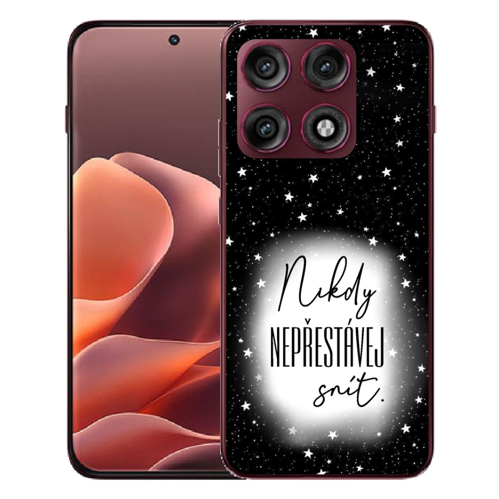 Gélový kryt mmCase na Motorola Edge 70 Pro - citát 1 bieločierne pozadie