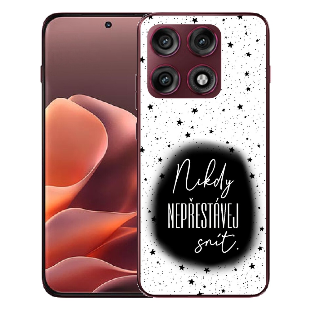 Gélový kryt mmCase na Motorola Edge 70 Pro - citát 1 čiernobiele pozadie