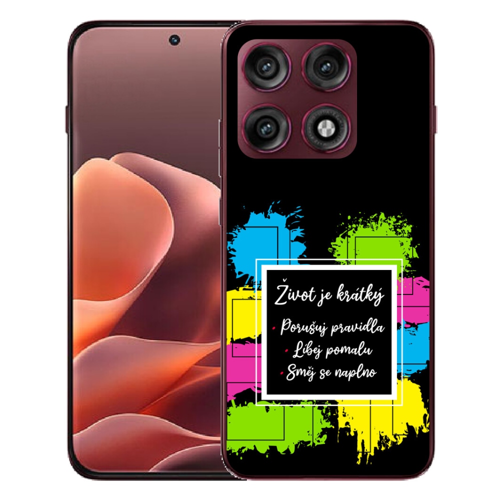 Gélový kryt mmCase na Motorola Edge 70 Pro - citát 5 čierne pozadie