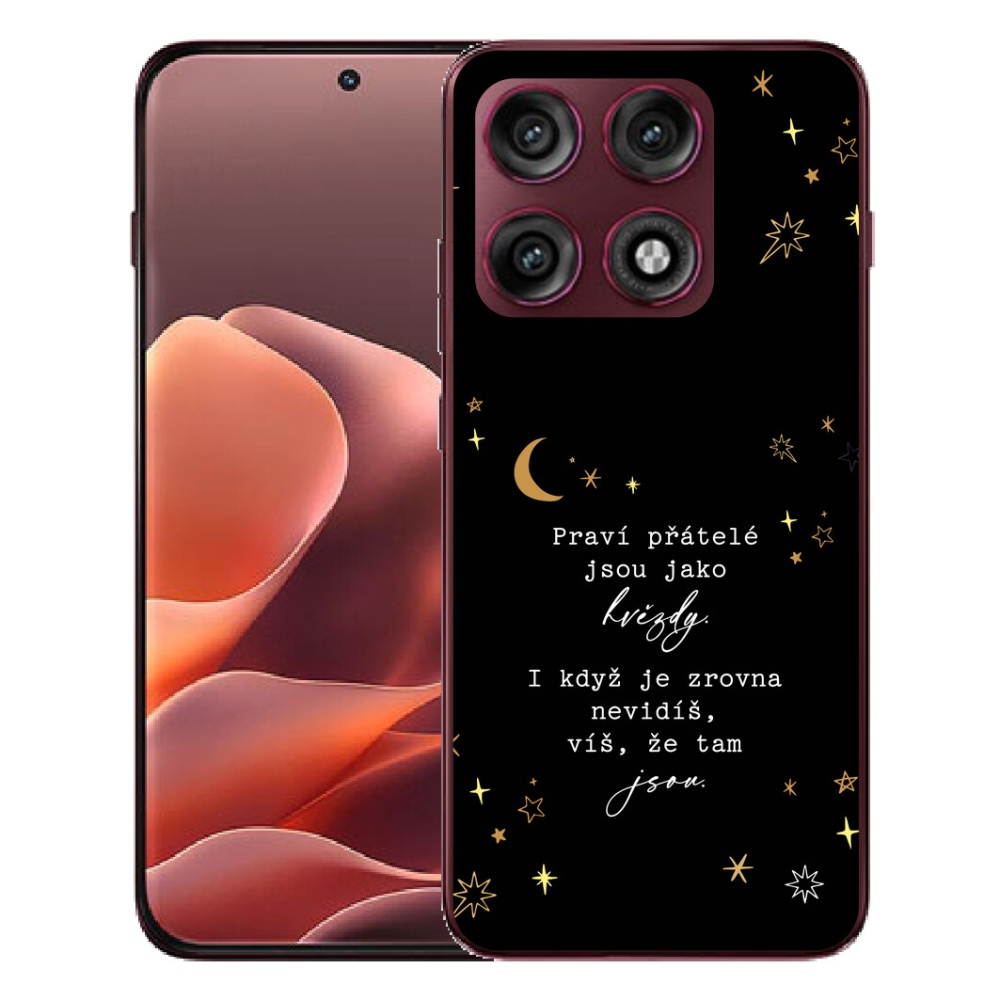 Gélový kryt mmCase na Motorola Edge 70 Pro - citát 6 čierne pozadie