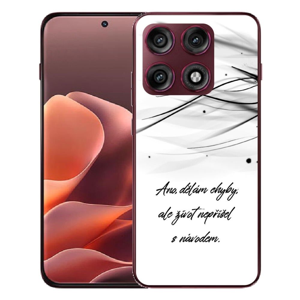 Gélový kryt mmCase na Motorola Edge 70 Pro - citát biele pozadie