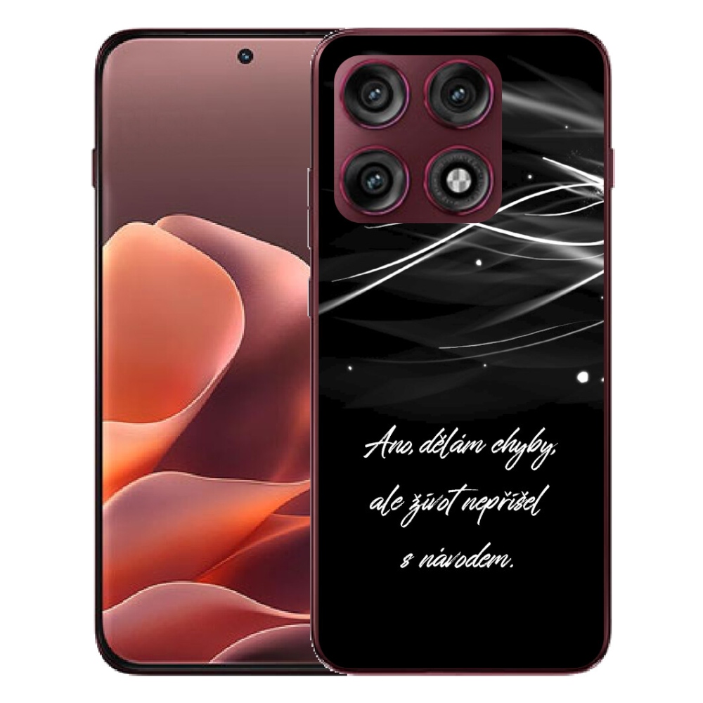 Gélový kryt mmCase na Motorola Edge 70 Pro - citát čierne pozadie