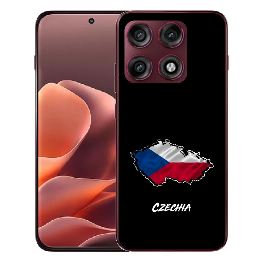 Gélový kryt mmCase na Motorola Edge 70 Pro - Slovakia čierne pozadie