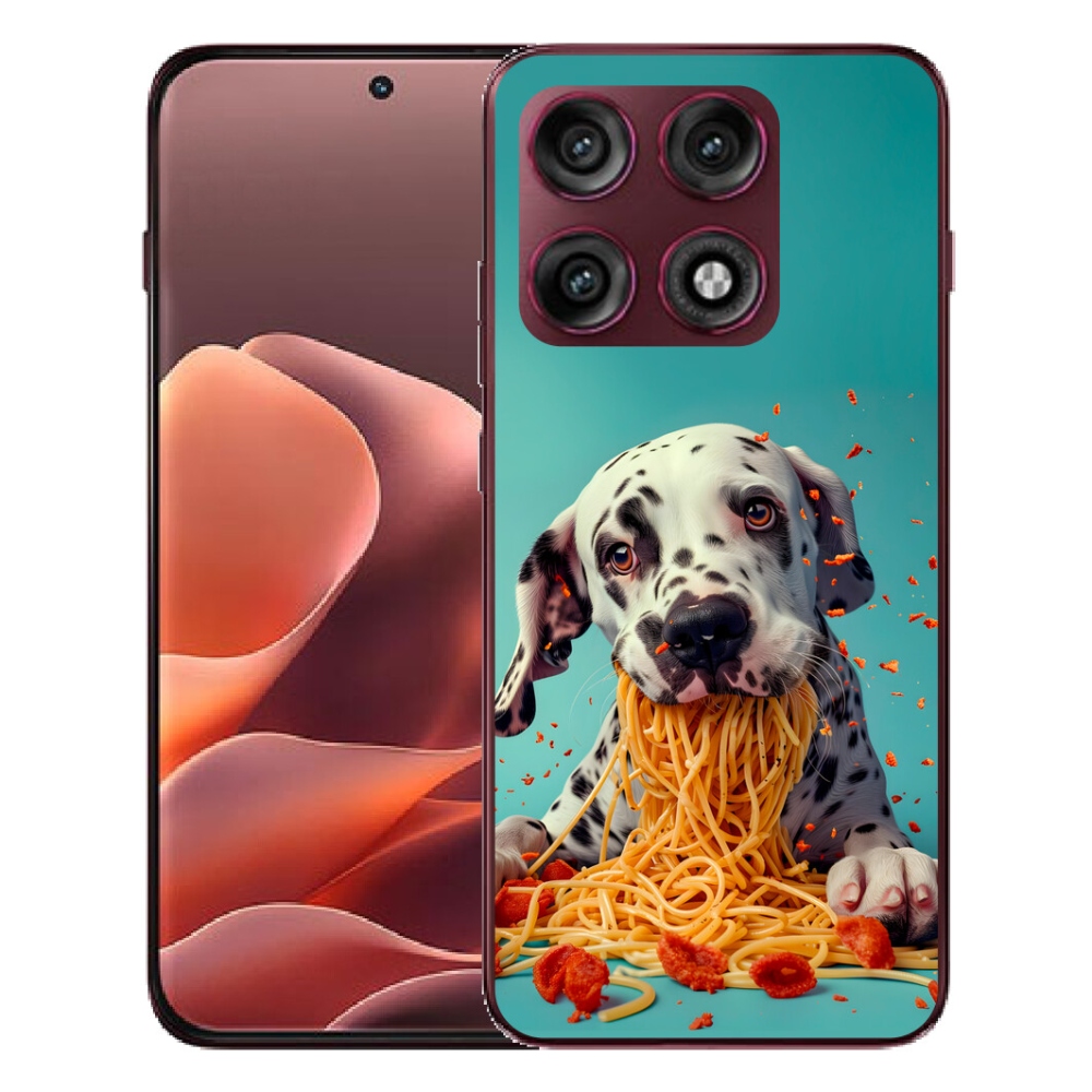 Gélový kryt mmCase na Motorola Edge 70 Pro - dalmatín a špagety