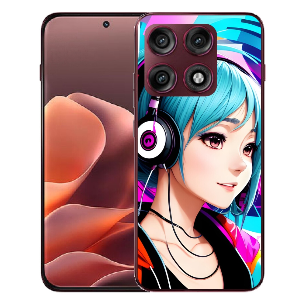Gélový kryt mmCase na Motorola Edge 70 Pro - dievča so slúchadlami