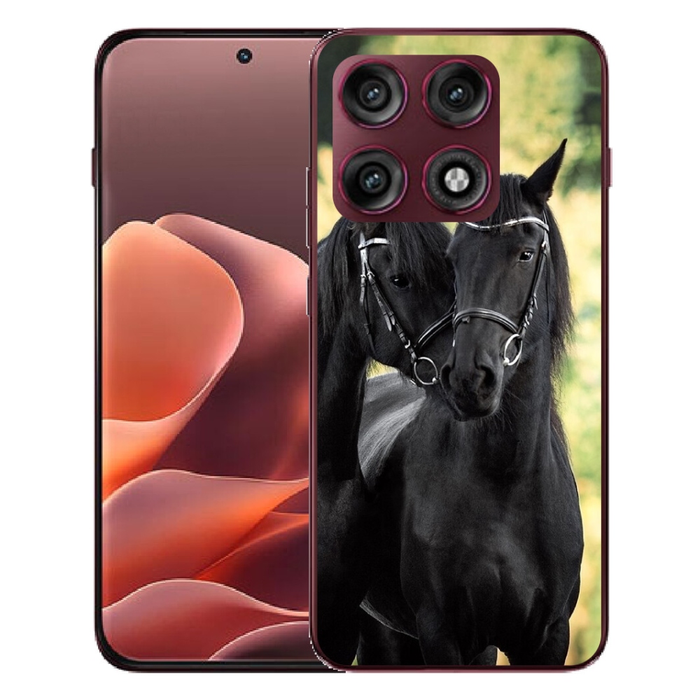 Gélový kryt mmCase na Motorola Edge 70 Pro - dva čierne kone
