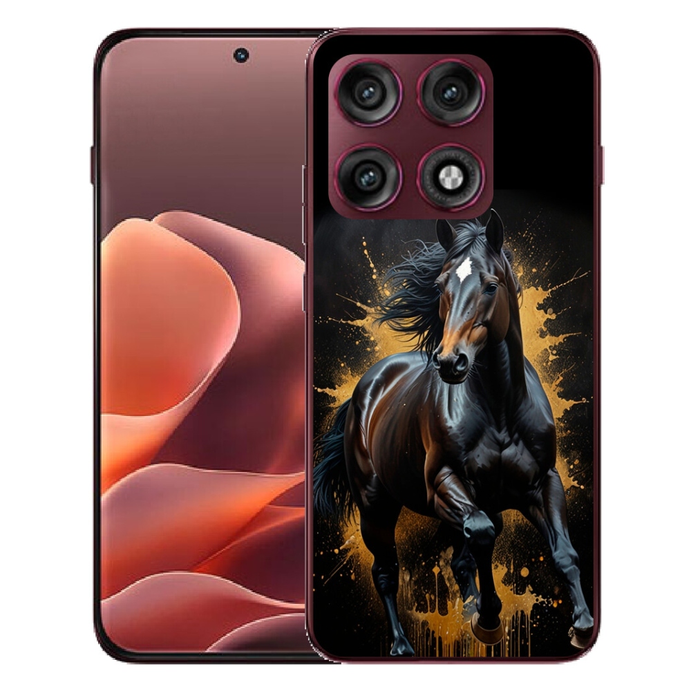 Gélový kryt mmCase na Motorola Edge 70 Pro - elegantný čierny žrebec