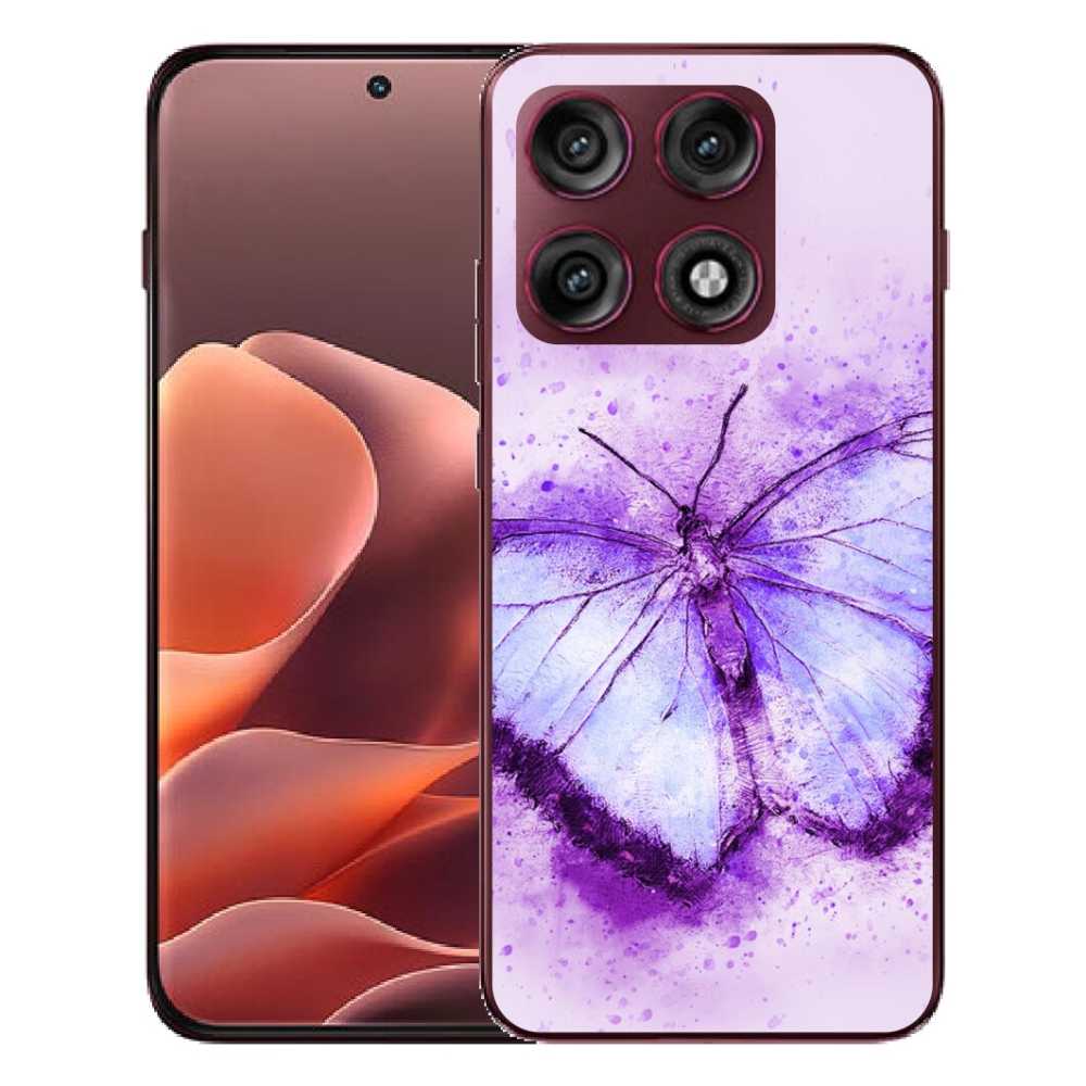 Gélový kryt mmCase na Motorola Edge 70 Pro - fialový motýľ