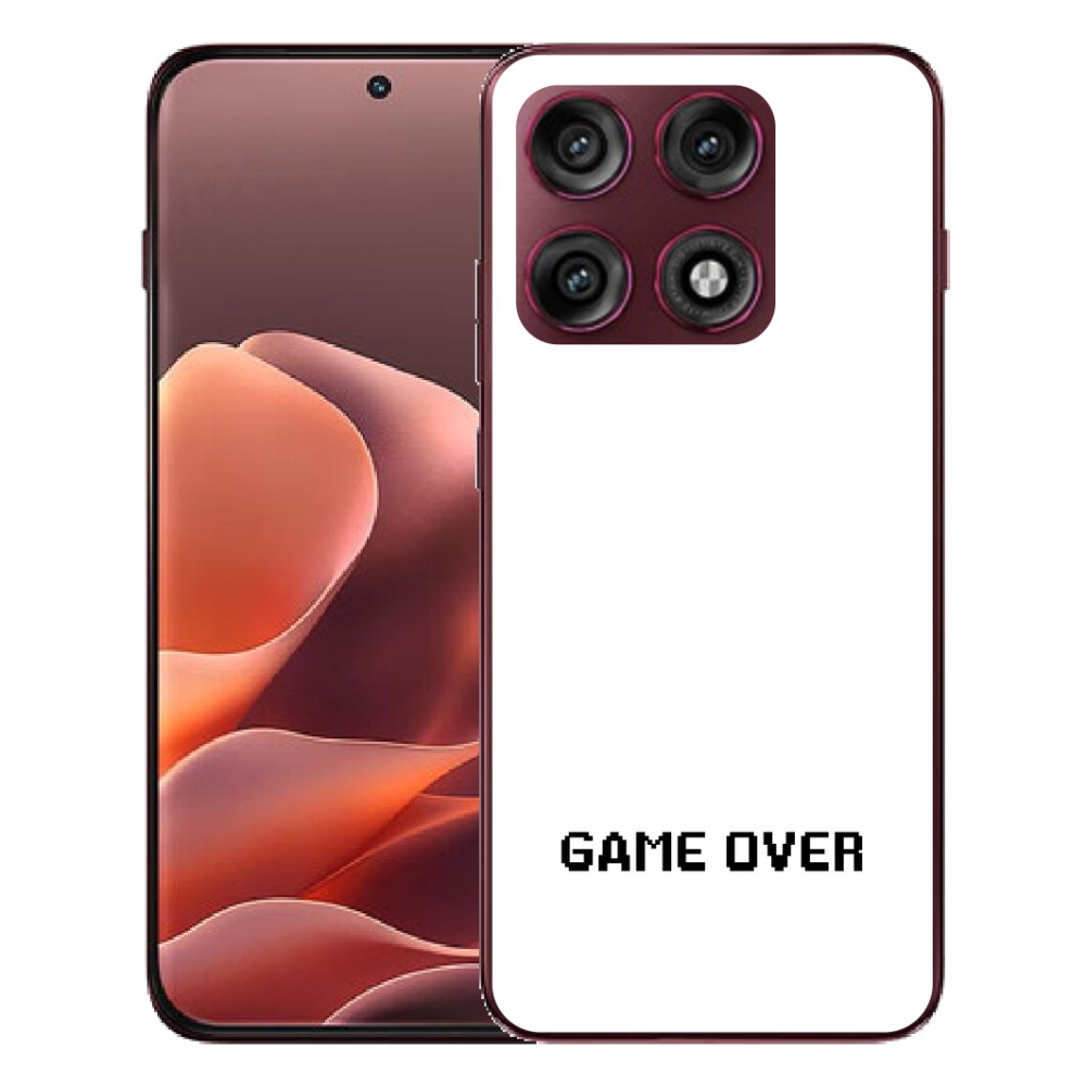 Gélový kryt mmCase na Motorola Edge 70 Pro - game over biele pozadie