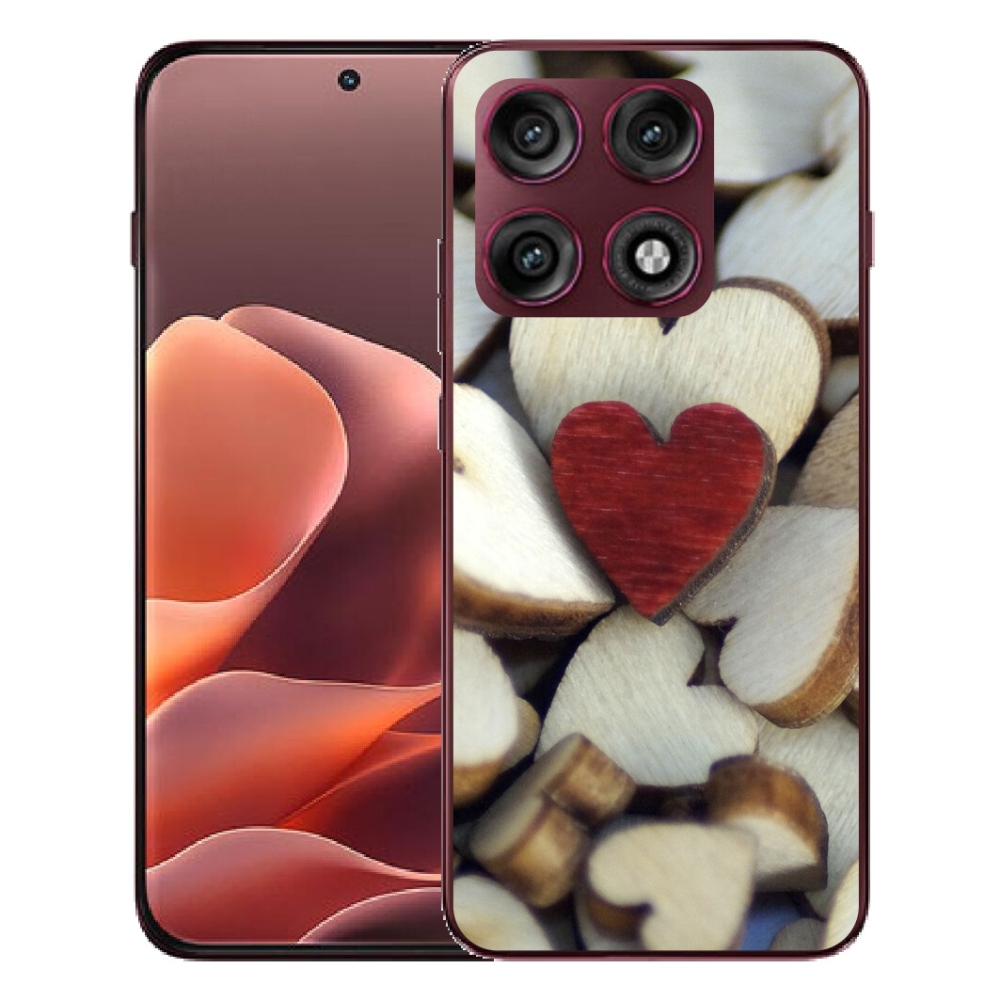 Gélový kryt mmCase na Motorola Edge 70 Pro - gravírované červené srdce