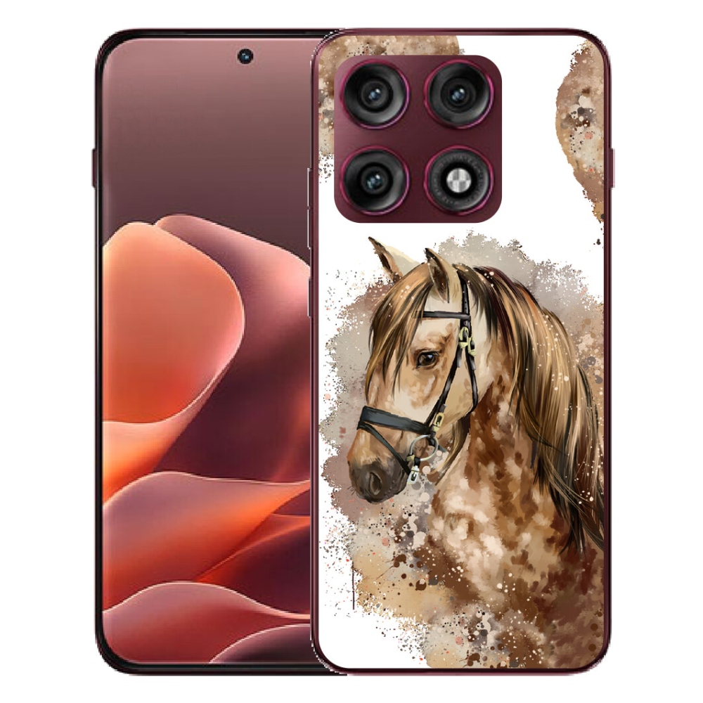 Gélový kryt mmCase na Motorola Edge 70 Pro - hnedý kreslený kôň