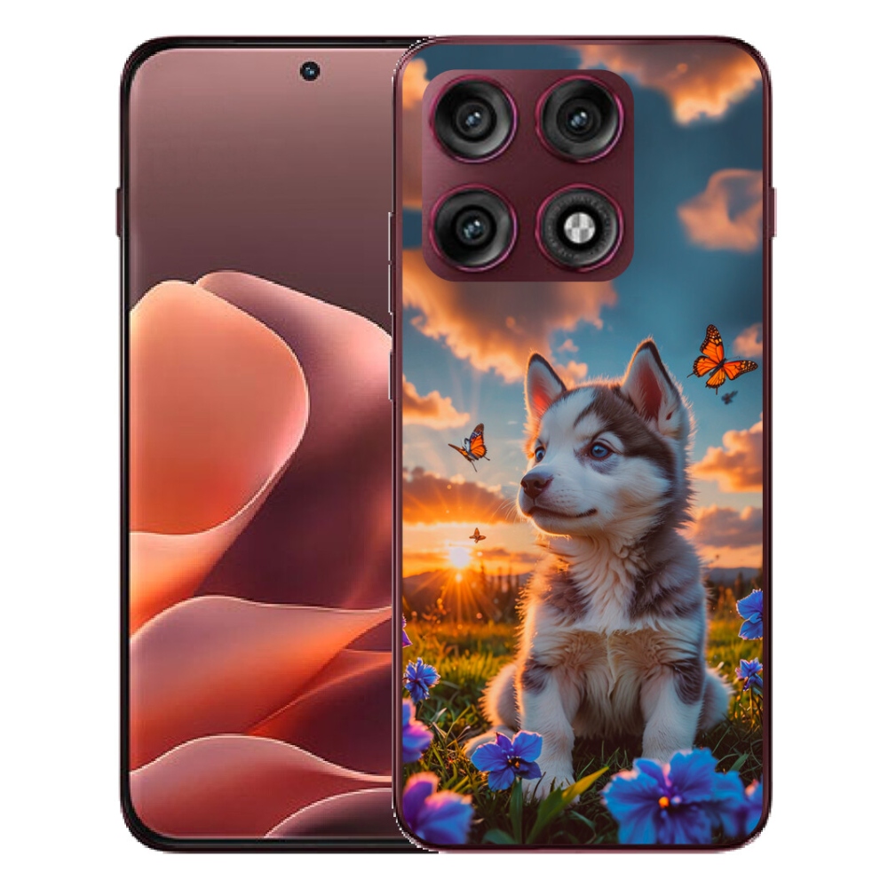 Gélový kryt mmCase na Motorola Edge 70 Pro - husky pri západe slnka
