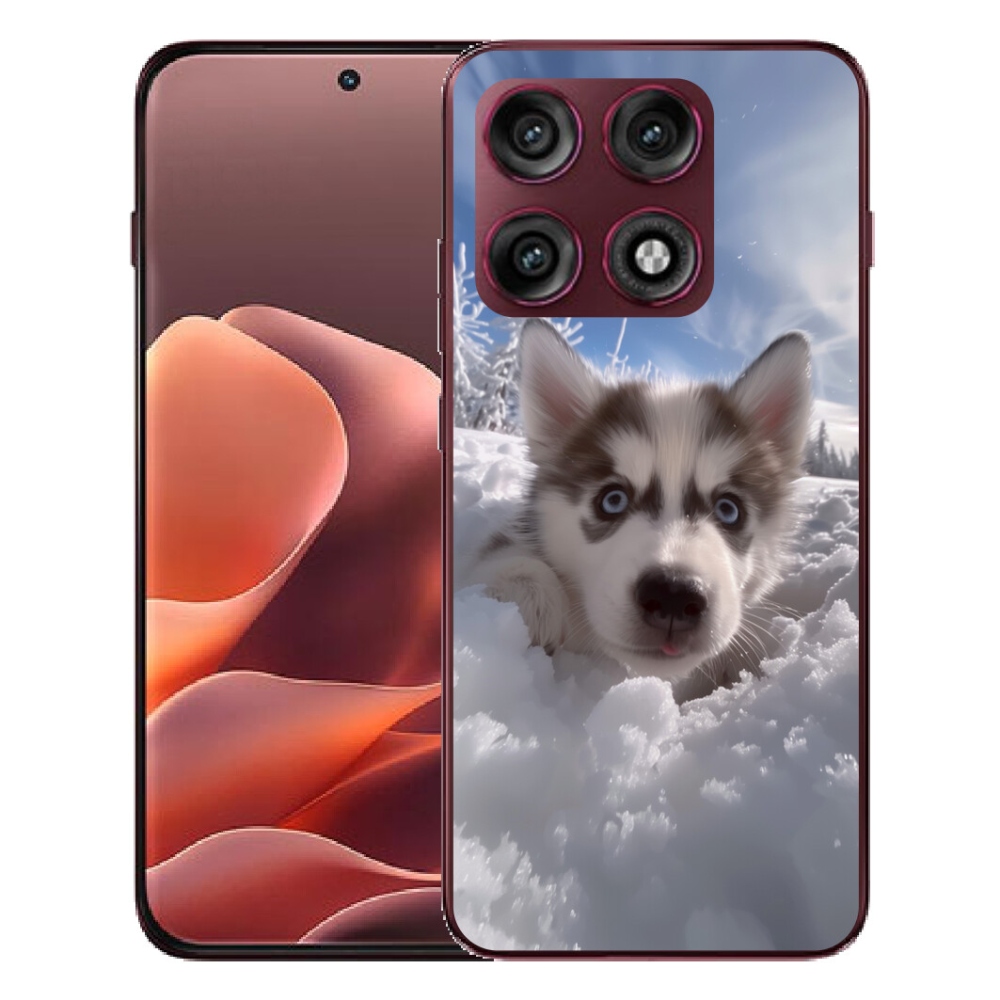 Gélový kryt mmCase na Motorola Edge 70 Pro - husky v snehu