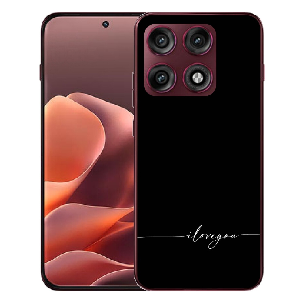 Gélový kryt mmCase na Motorola Edge 70 Pro - I love you čierne pozadie