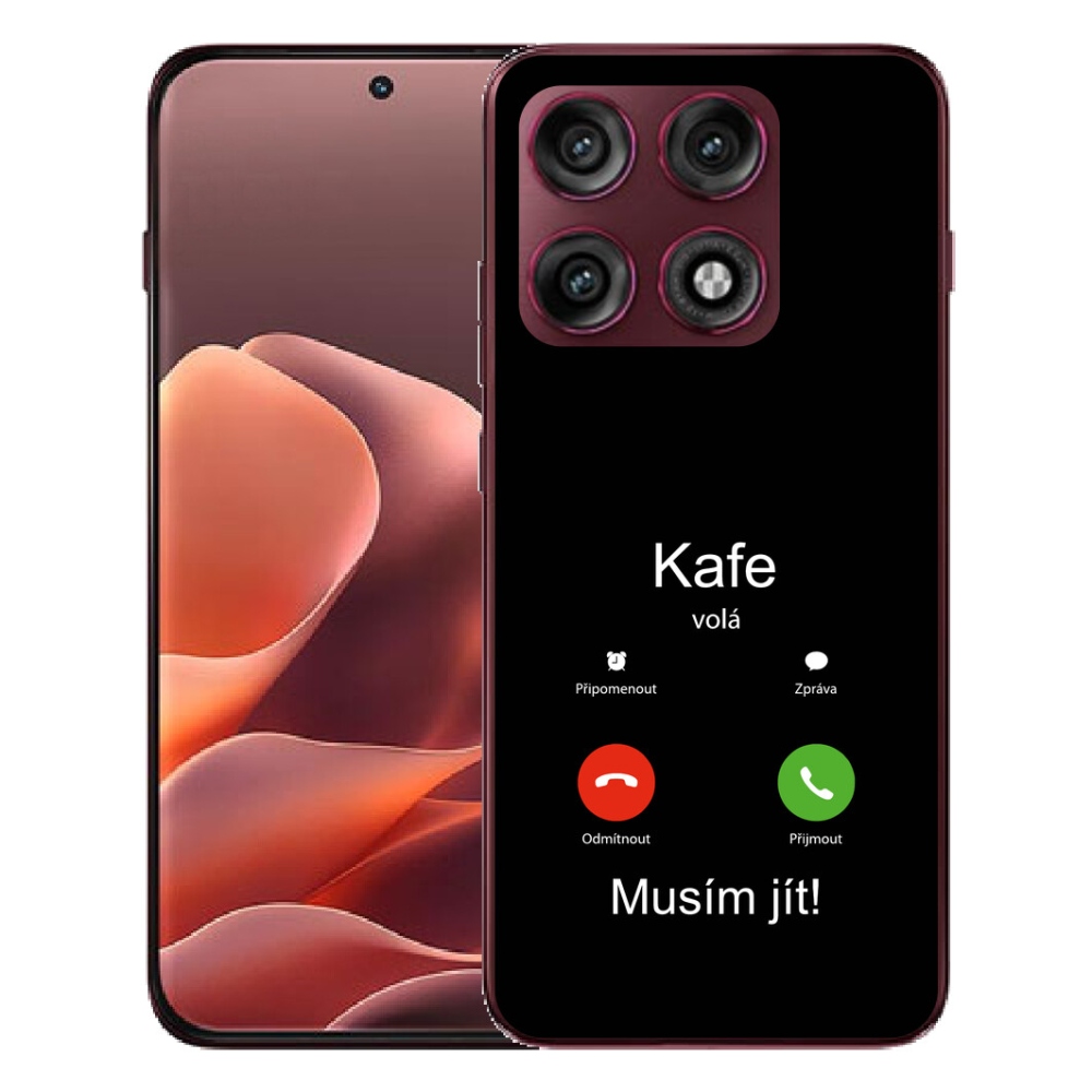 Gélový kryt mmCase na Motorola Edge 70 Pro - kafe volá čierne pozadie