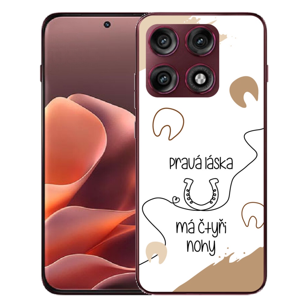 Gélový kryt mmCase na Motorola Edge 70 Pro - konský motív biele pozadie