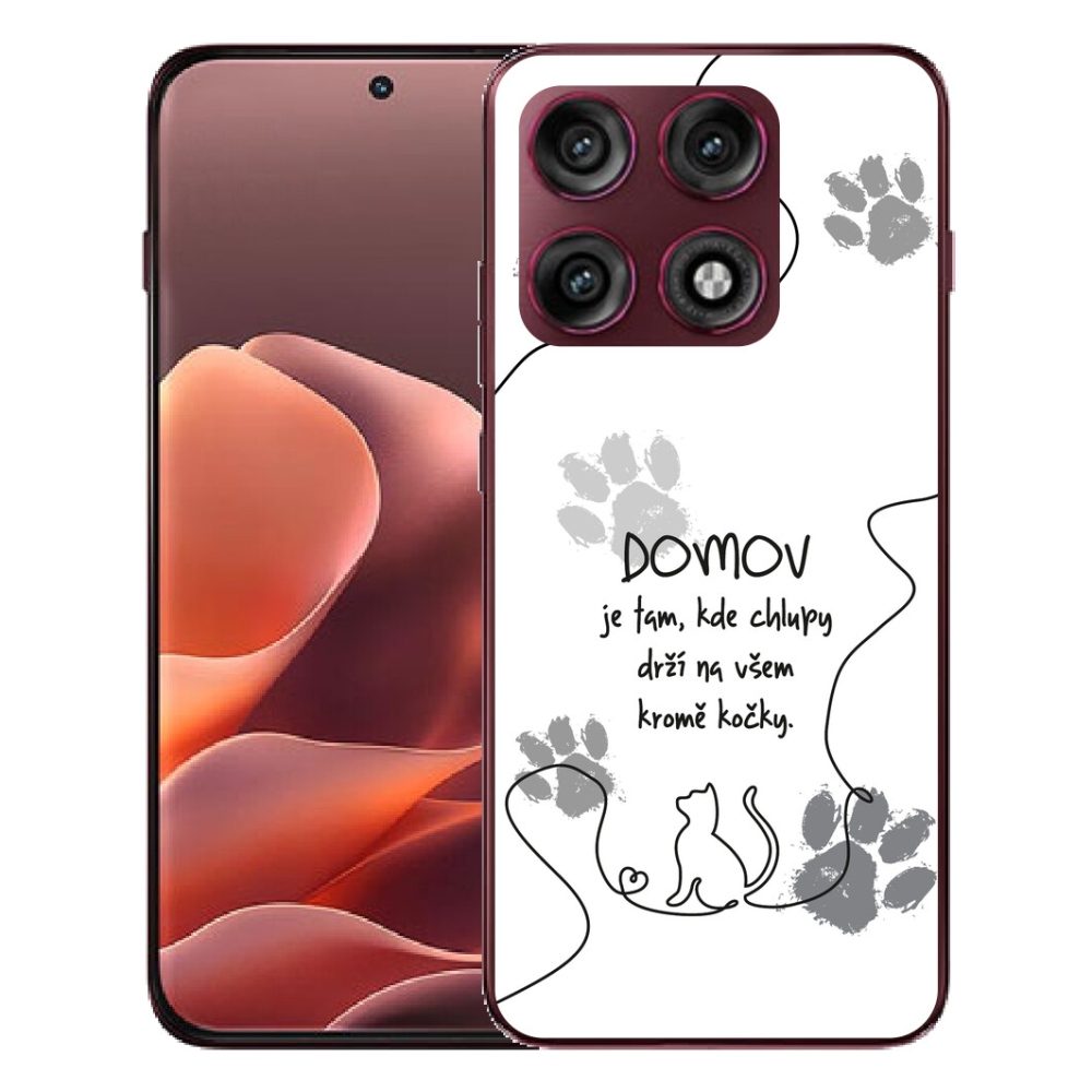Gélový kryt mmCase na Motorola Edge 70 Pro - mačacie motív biele pozadie