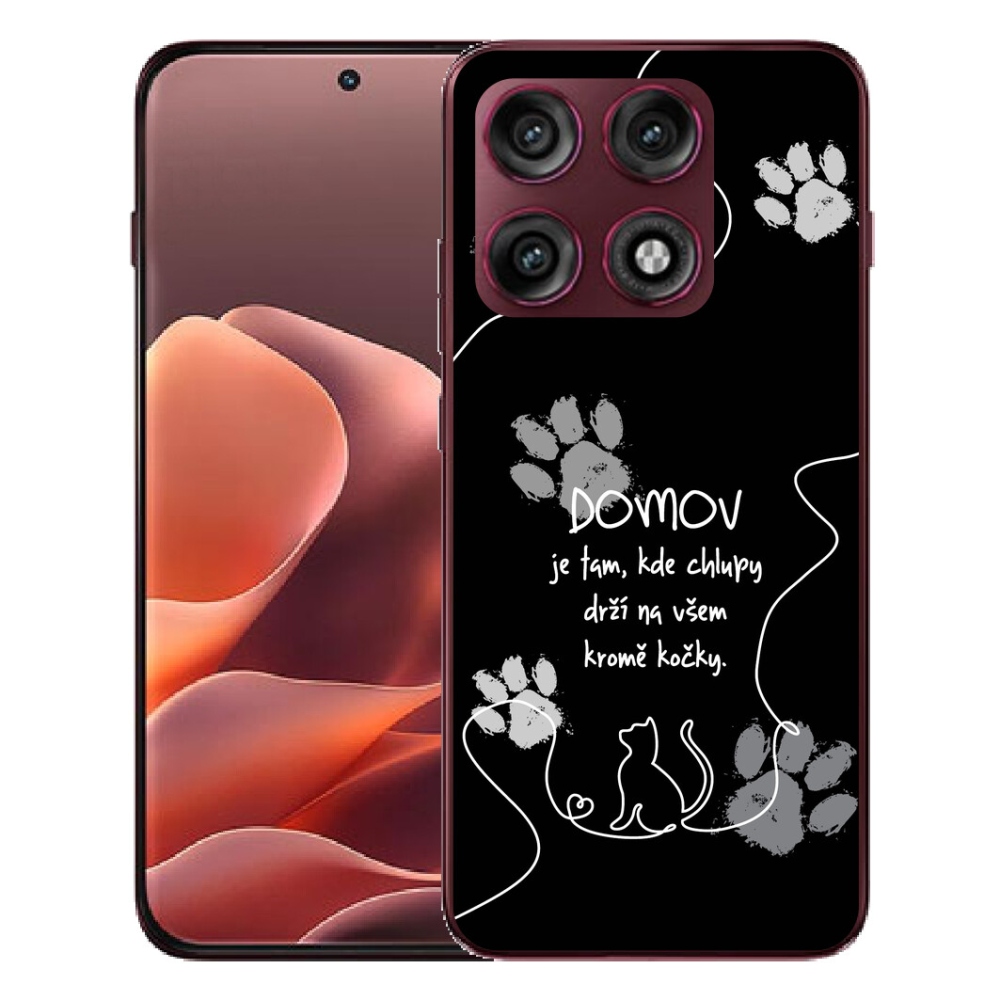 Gélový kryt mmCase na Motorola Edge 70 Pro - mačacie motív čierne pozadie