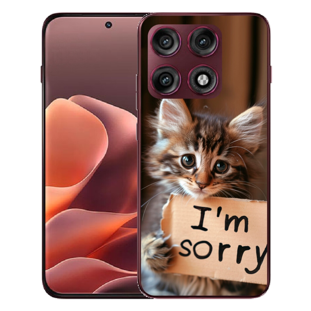 Gélový kryt mmCase na Motorola Edge 70 Pro - mačacie ospravedlnenie