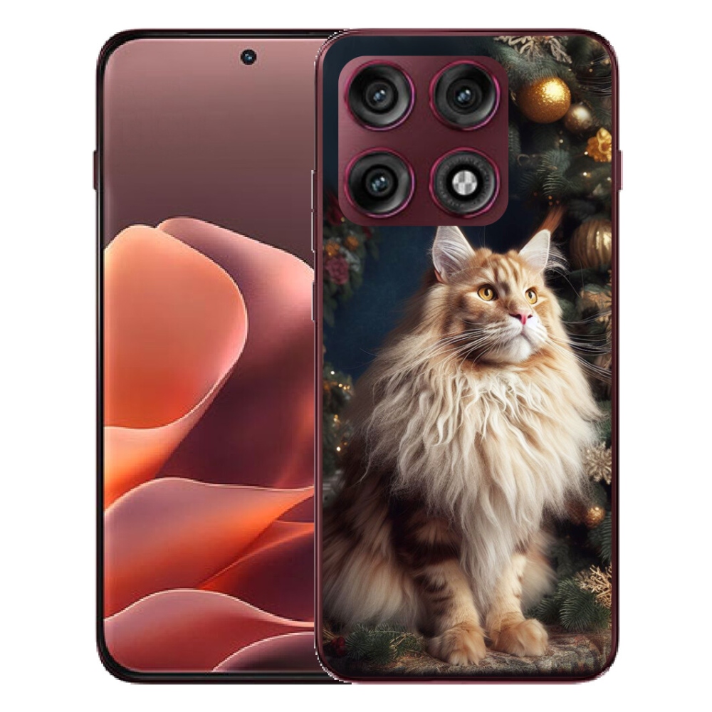 Gélový kryt mmCase na Motorola Edge 70 Pro - mačka pri stromčeku