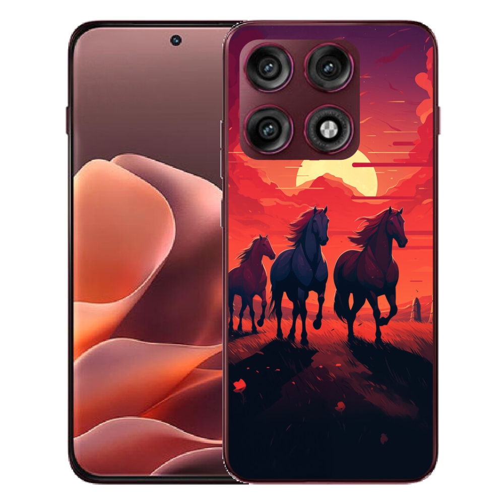 Gélový kryt mmCase na Motorola Edge 70 Pro - kone a západ slnka