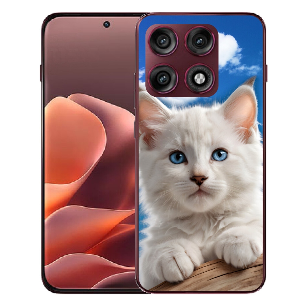 Gélový kryt mmCase na Motorola Edge 70 Pro - mačiatko a oblaky