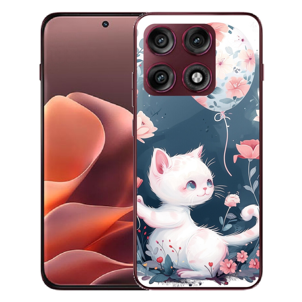 Gélový kryt mmCase na Motorola Edge 70 Pro - mačiatko s balónikom