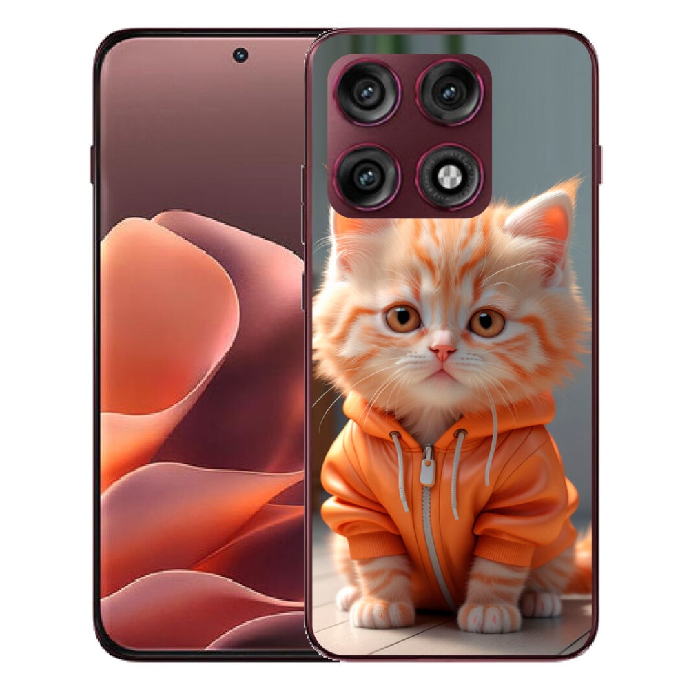 Gélový kryt mmCase na Motorola Edge 70 Pro - mačiatko v mikine