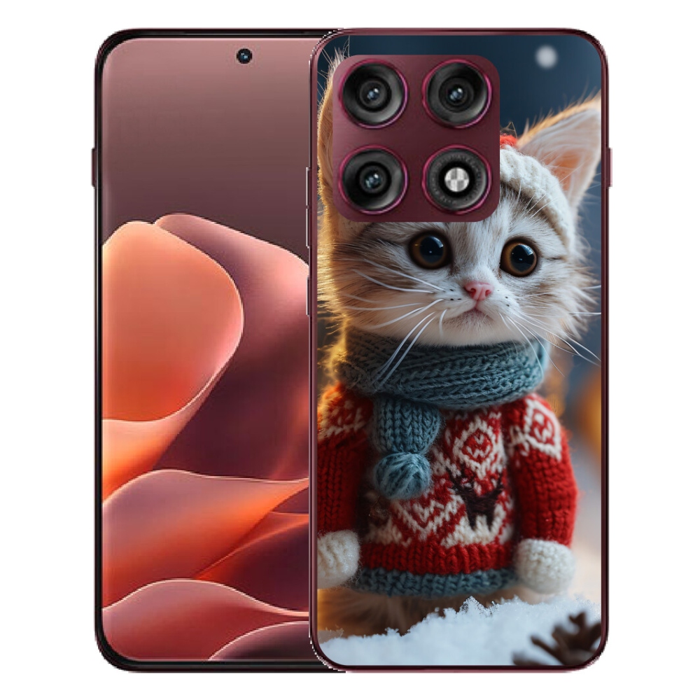 Gélový kryt mmCase na Motorola Edge 70 Pro - mačiatko vo svetri
