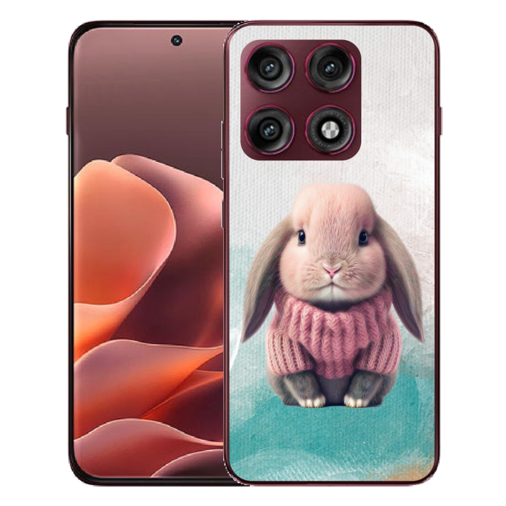 Gélový kryt mmCase na Motorola Edge 70 Pro - zajačik vo svetri
