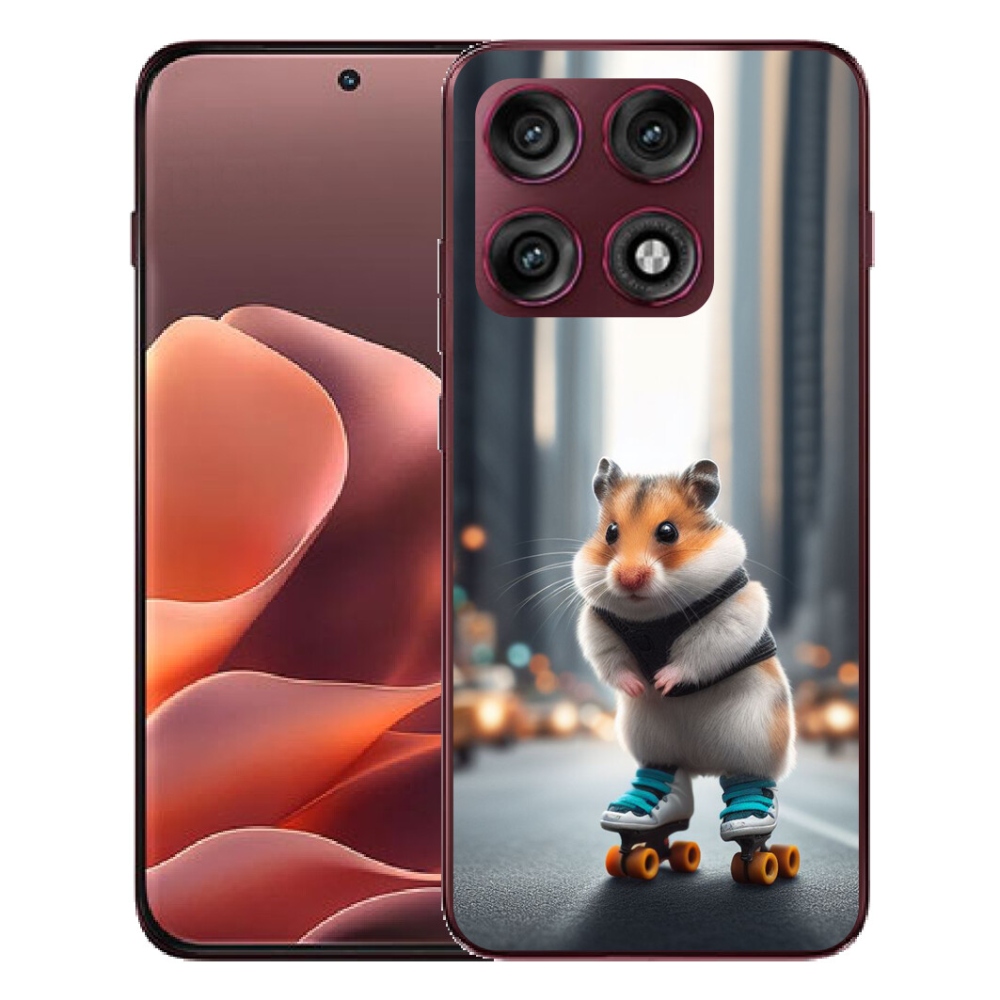 Gélový kryt mmCase na Motorola Edge 70 Pro - škrečok na korčuliach