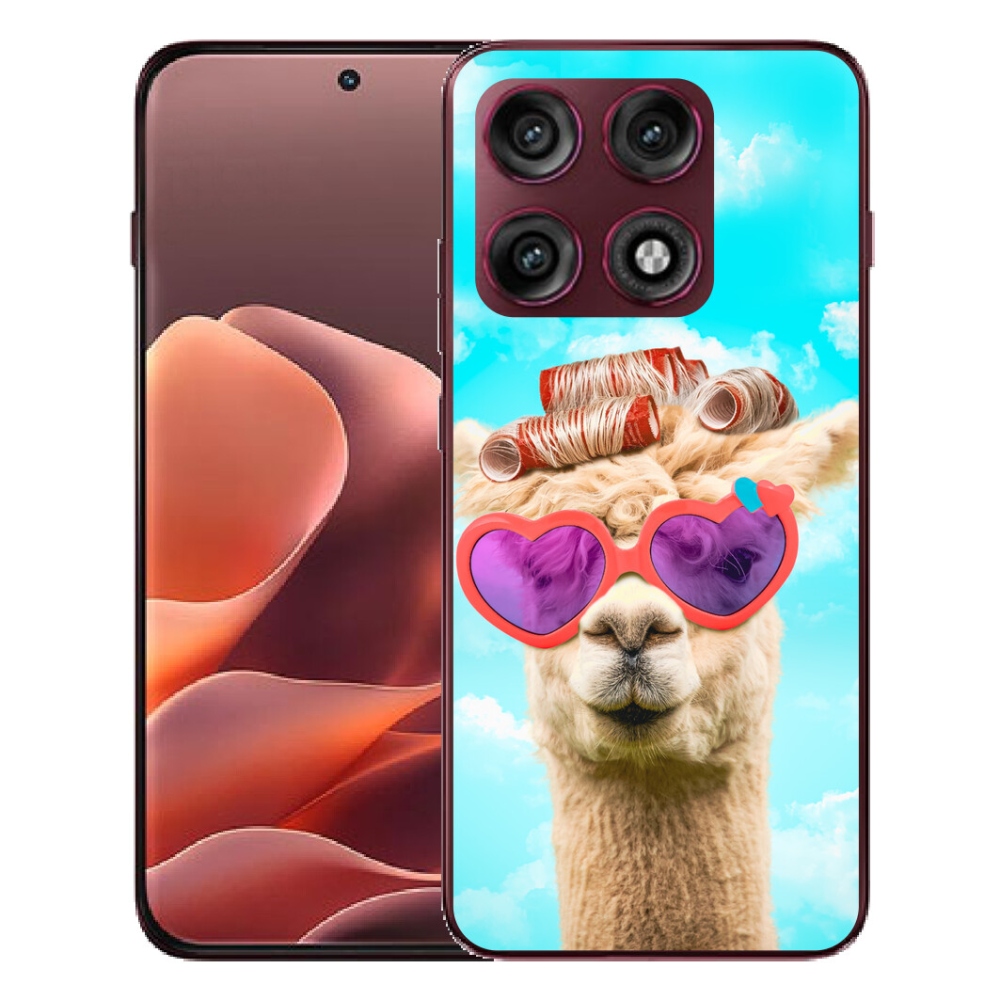 Gélový kryt mmCase na Motorola Edge 70 Pro - lama s okuliarmi