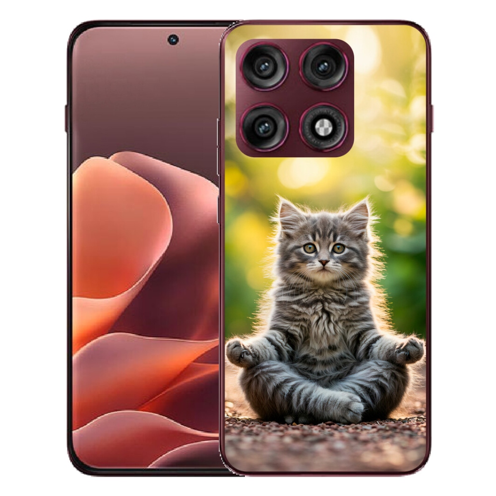 Gélový kryt mmCase na Motorola Edge 70 Pro - meditujúce mačiatko