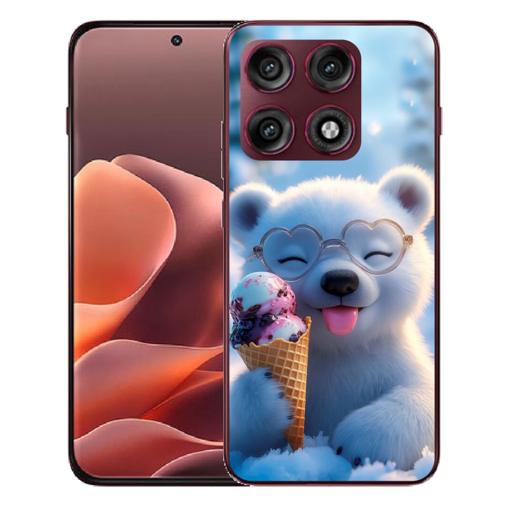 Gélový kryt mmCase na Motorola Edge 70 Pro - medvedík so zmrzlinou