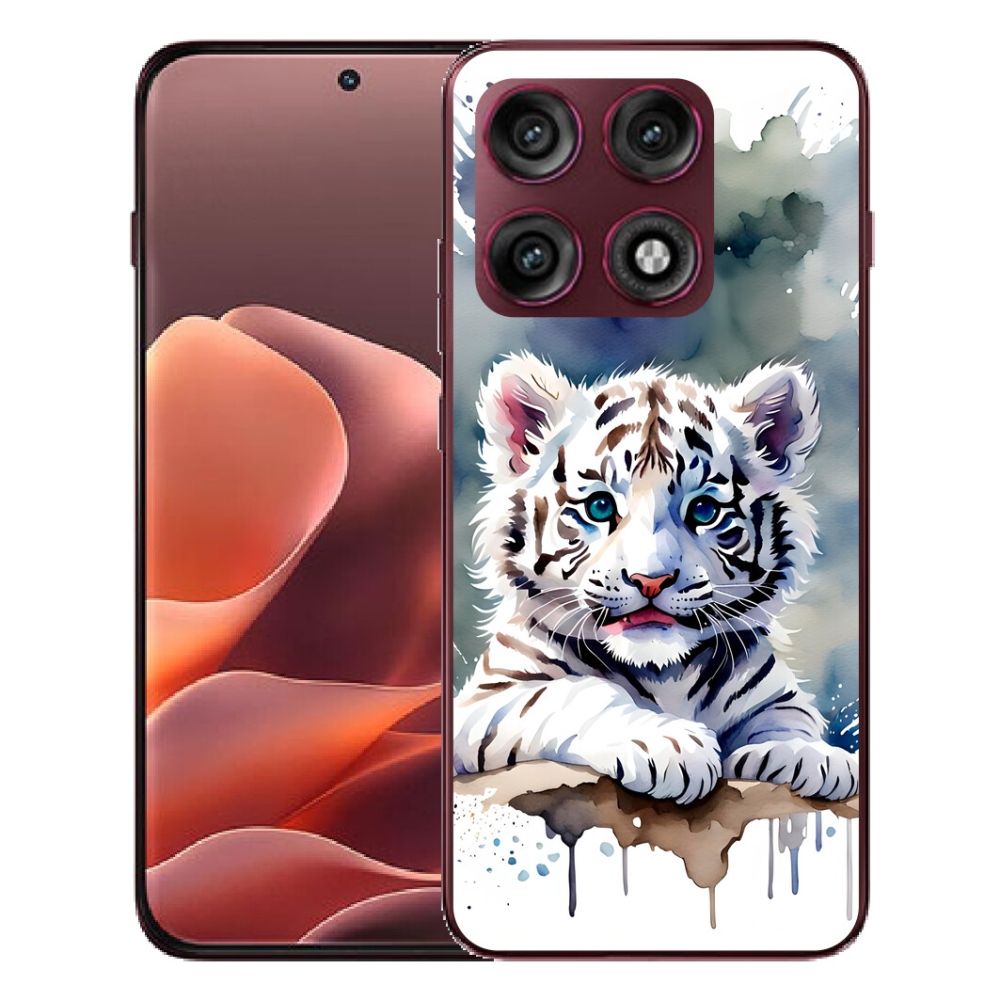 Gélový kryt mmCase na Motorola Edge 70 Pro - mláďa bieleho tigra