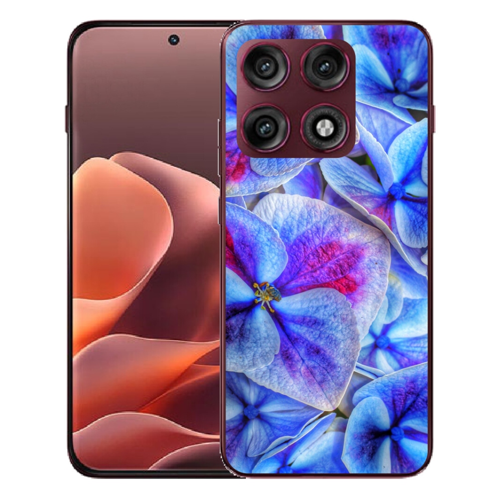 Gélový kryt mmCase na Motorola Edge 70 Pro - modré kvety 1