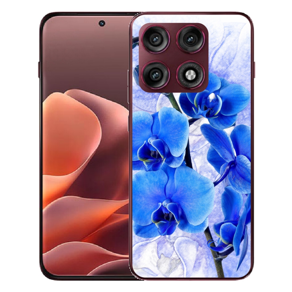 Gélový kryt mmCase na Motorola Edge 70 Pro - modré kvety