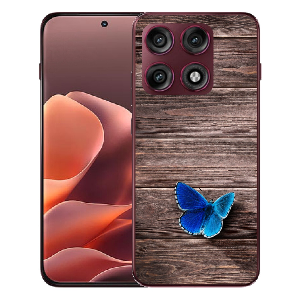 Gélový kryt mmCase na Motorola Edge 70 Pro - modrý motýľ 1