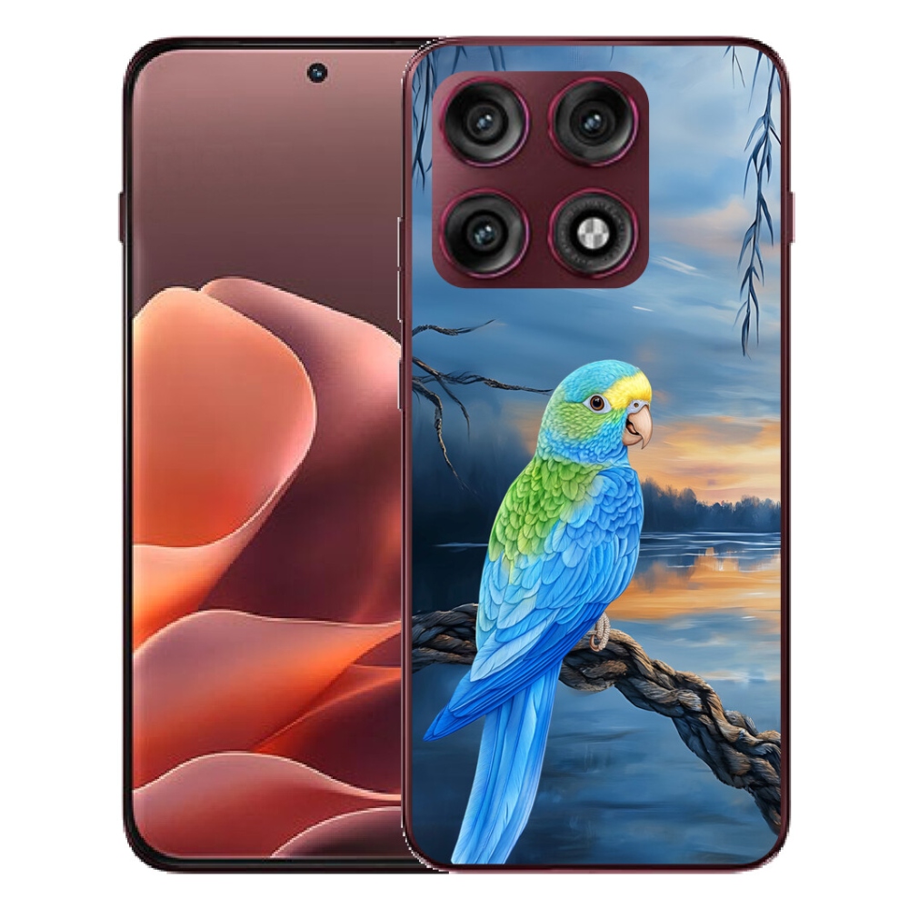 Gélový kryt mmCase na Motorola Edge 70 Pro - modrý papagáj