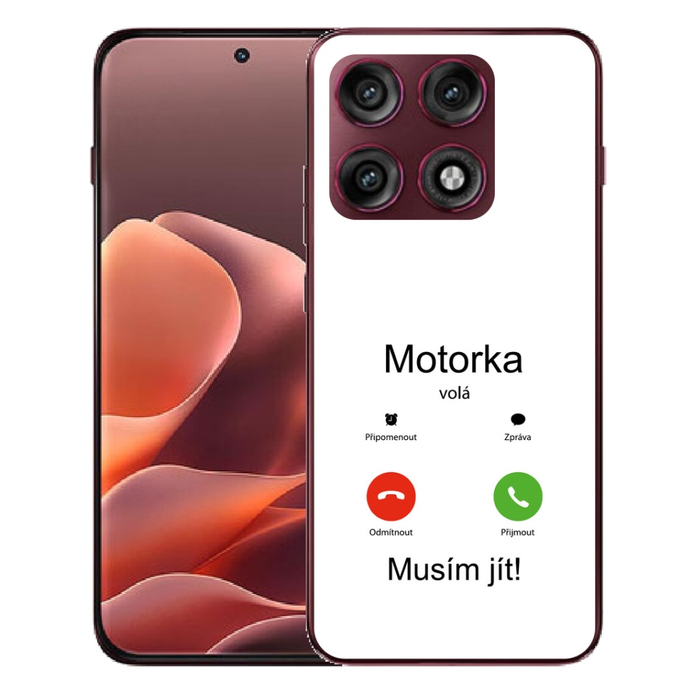 Gélový kryt mmCase na Motorola Edge 70 Pro - motorka volá biele pozadie