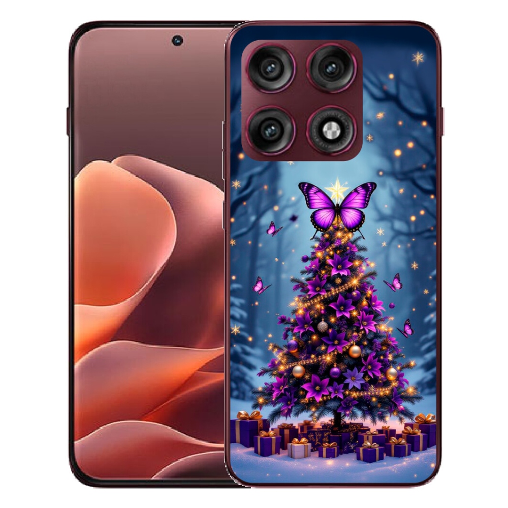 Gélový kryt mmCase na Motorola Edge 70 Pro - motýlí vianočný stromček