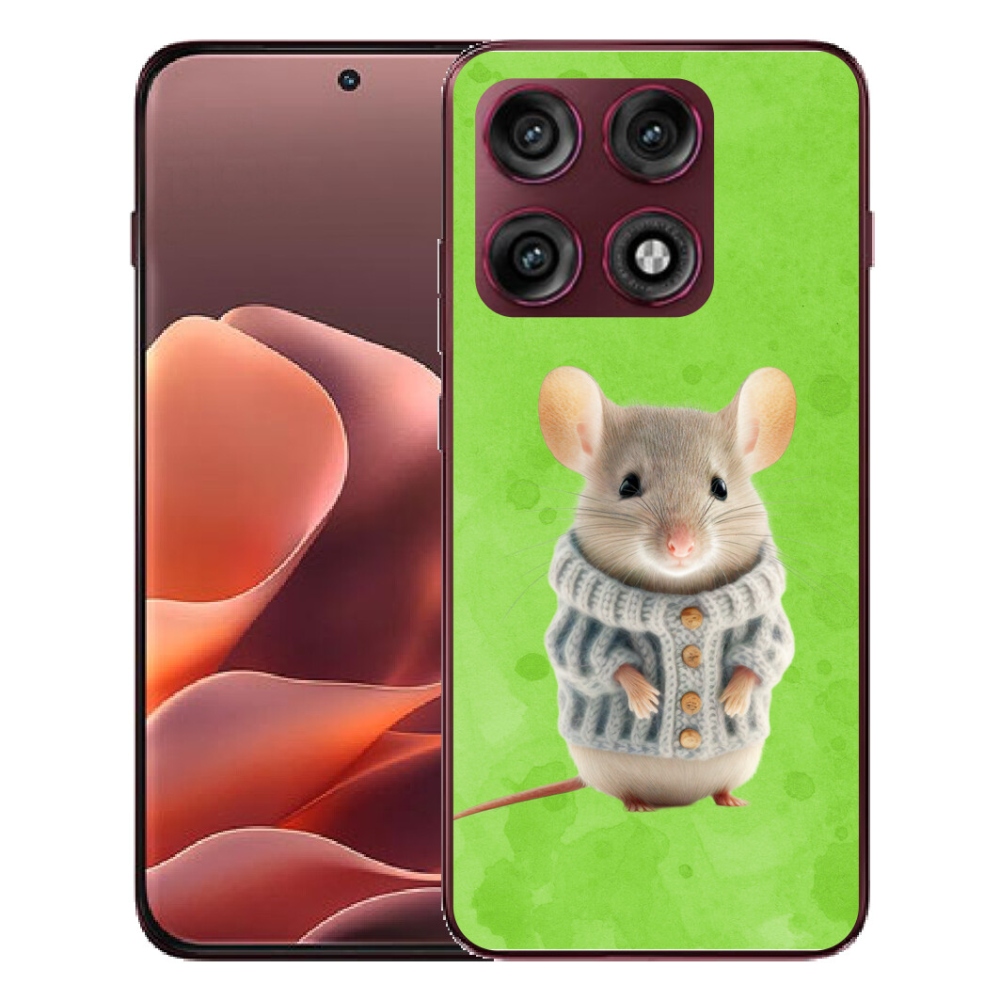 Gélový kryt mmCase na Motorola Edge 70 Pro - myška vo svetri