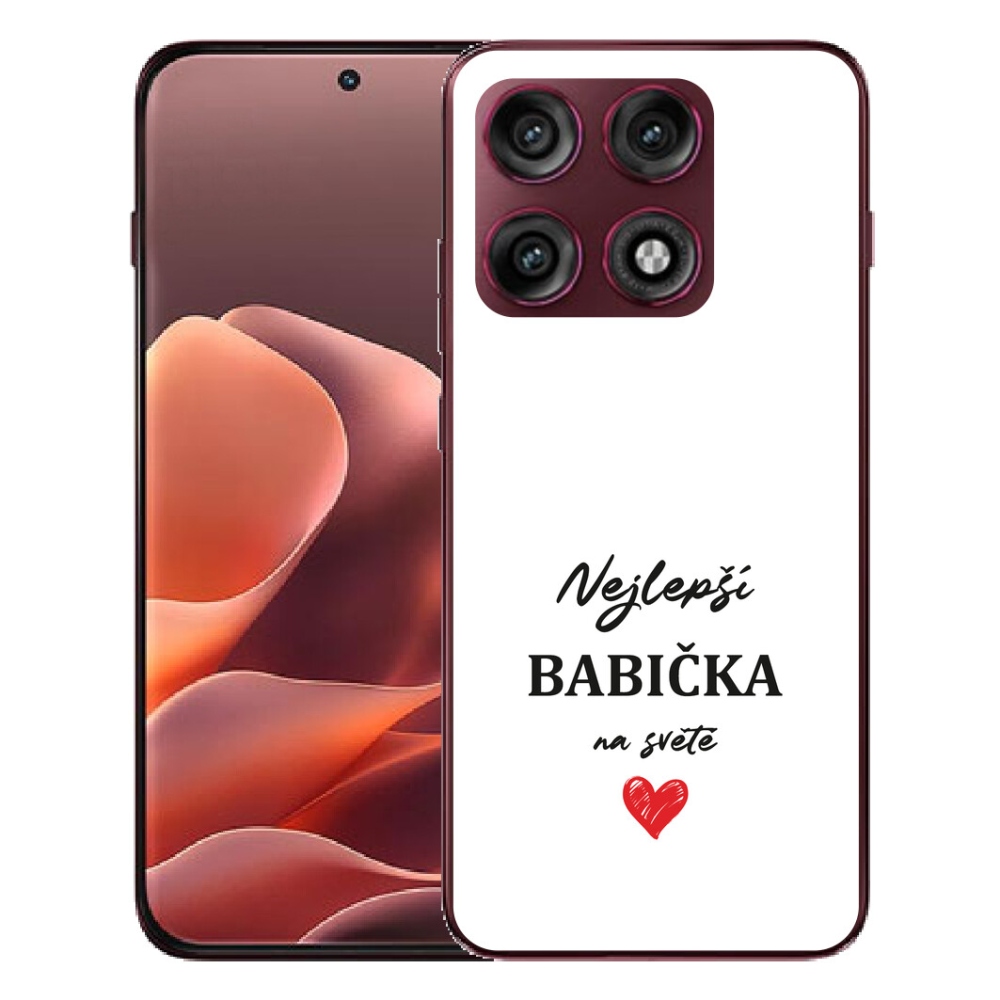 Gélový kryt mmCase na Motorola Edge 70 Pro - najlepšia babička 1 biele pozadie