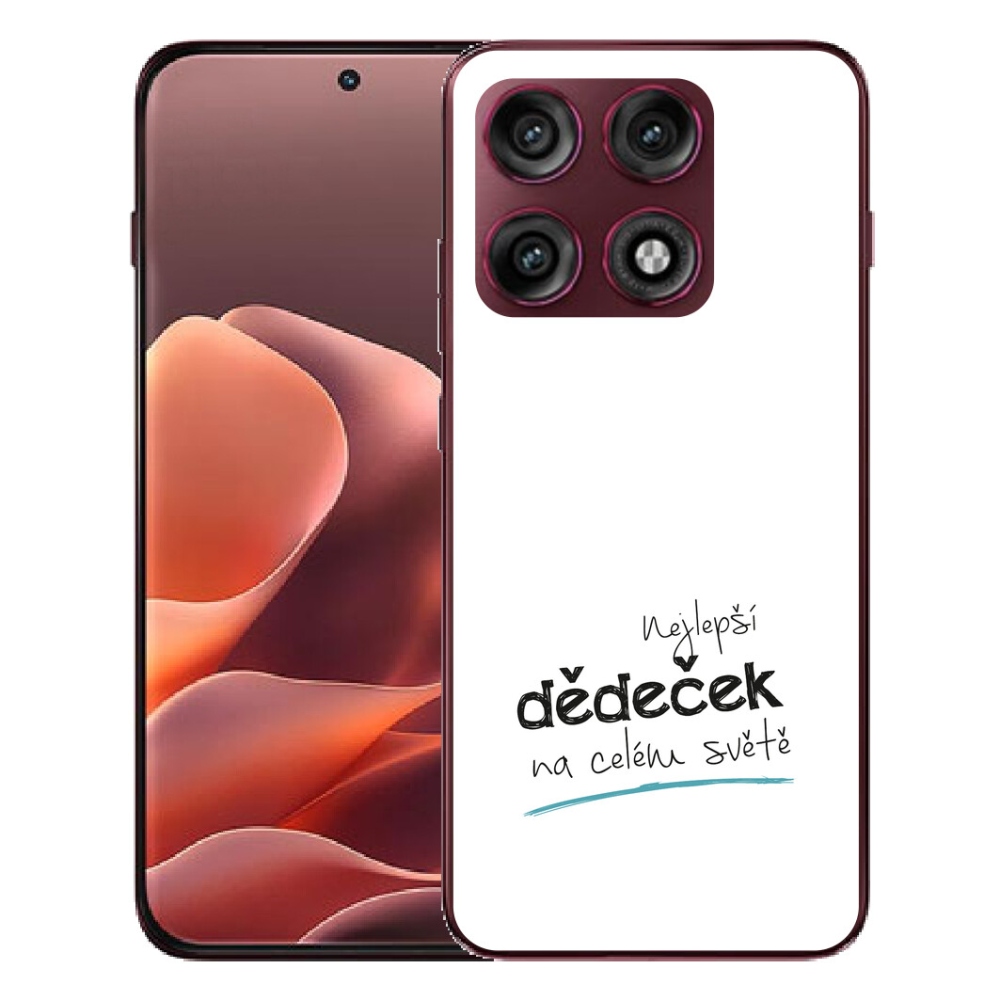 Gélový kryt mmCase na Motorola Edge 70 Pro - najlepší dedko 3 biele pozadie