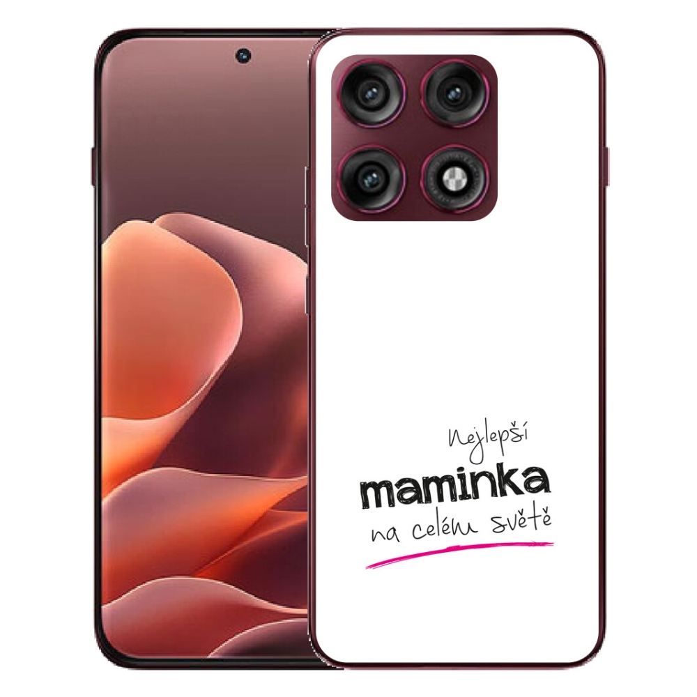 Gélový kryt mmCase na Motorola Edge 70 Pro - najlepšia mamička 4 biele pozadie