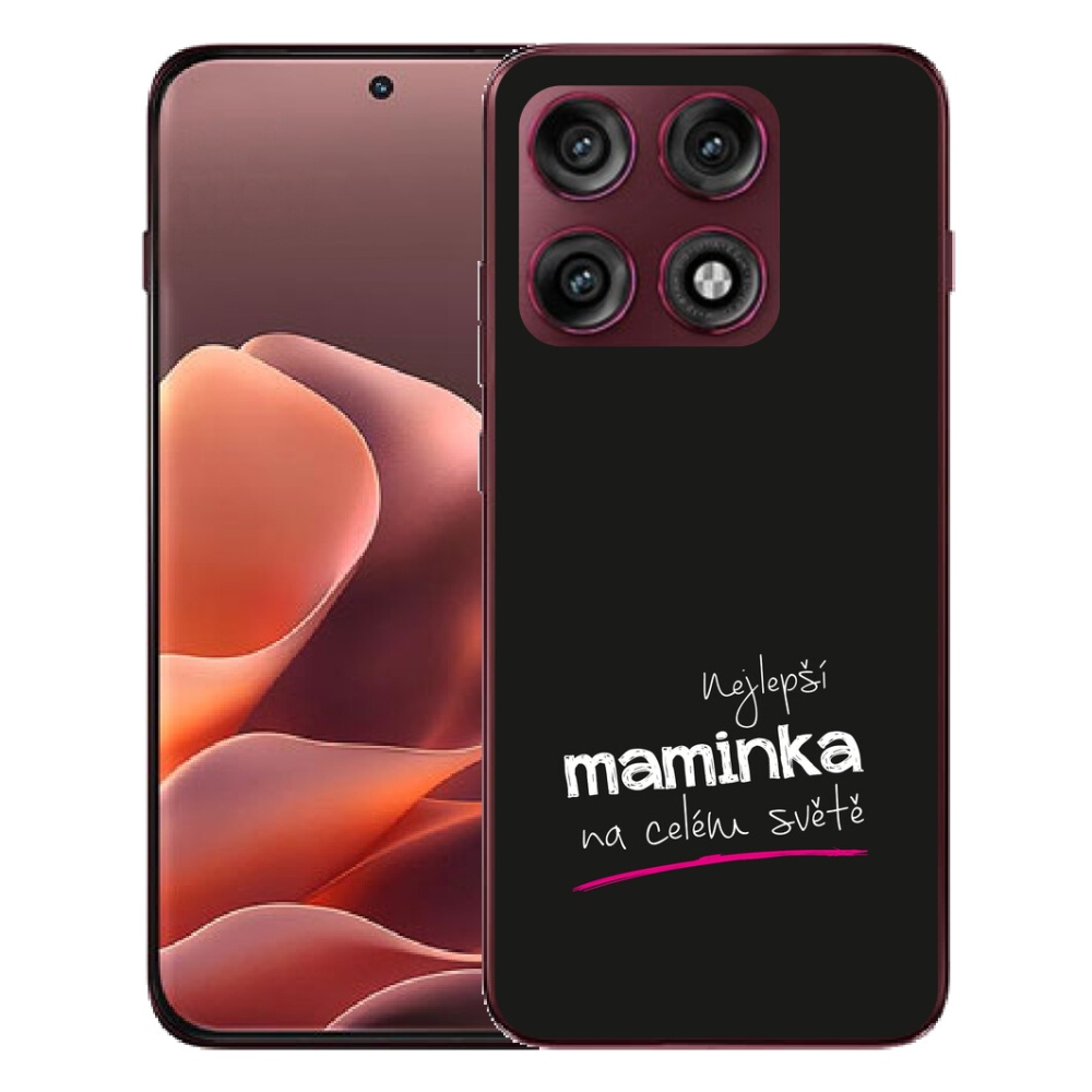 Gélový kryt mmCase na Motorola Edge 70 Pro - najlepšia mamička 4 čierne pozadie